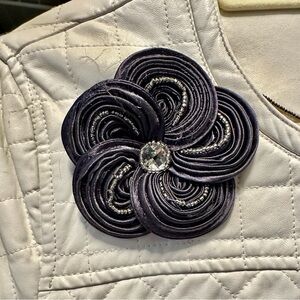 Magnetized Fabric Flower Brooch